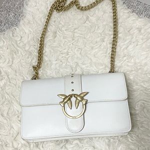 Pinko Shoulder Bag in White Leather